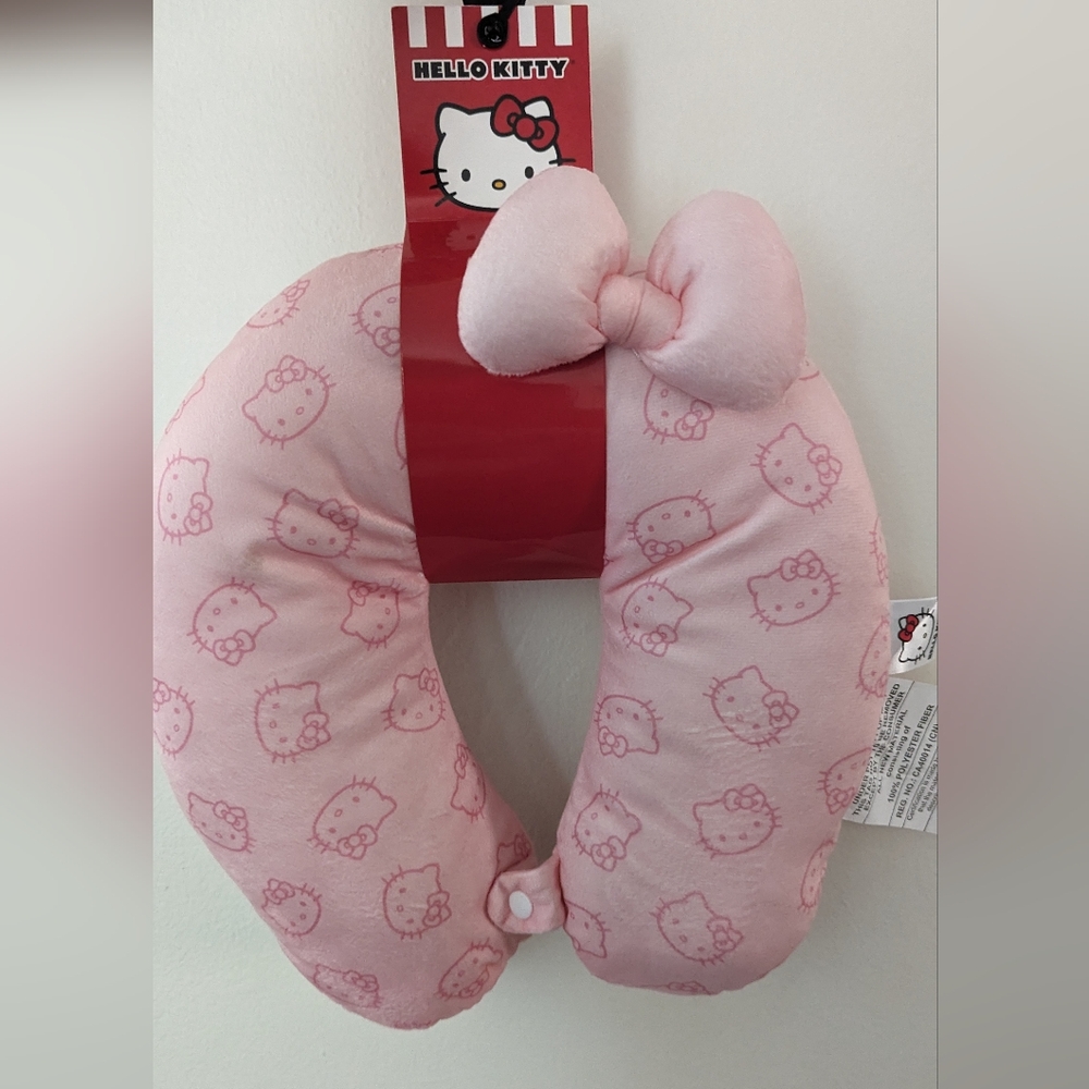 Sanrio Pink Hello Kitty Travel Neck Pillow with Bow - Picture 5 of 6